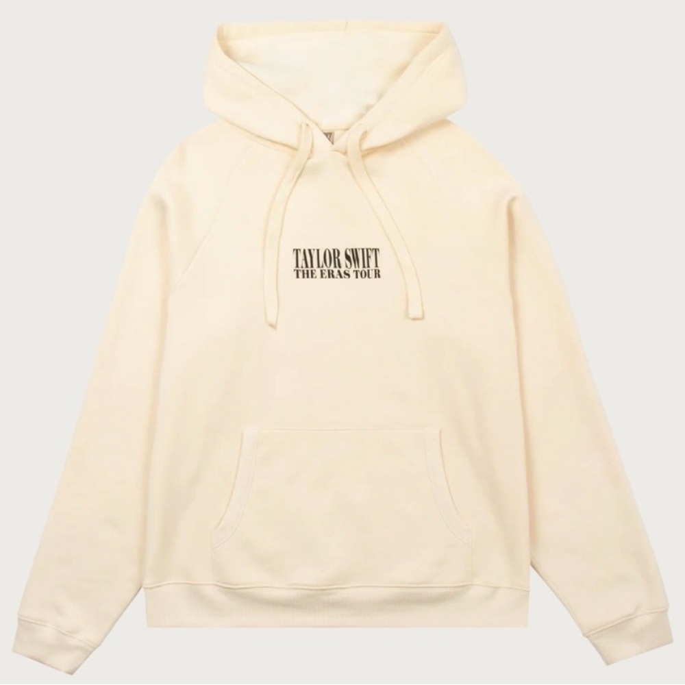 Taylor Swift The Eras Tour Beige Hoodie Neutral Cream/Black Sz Small